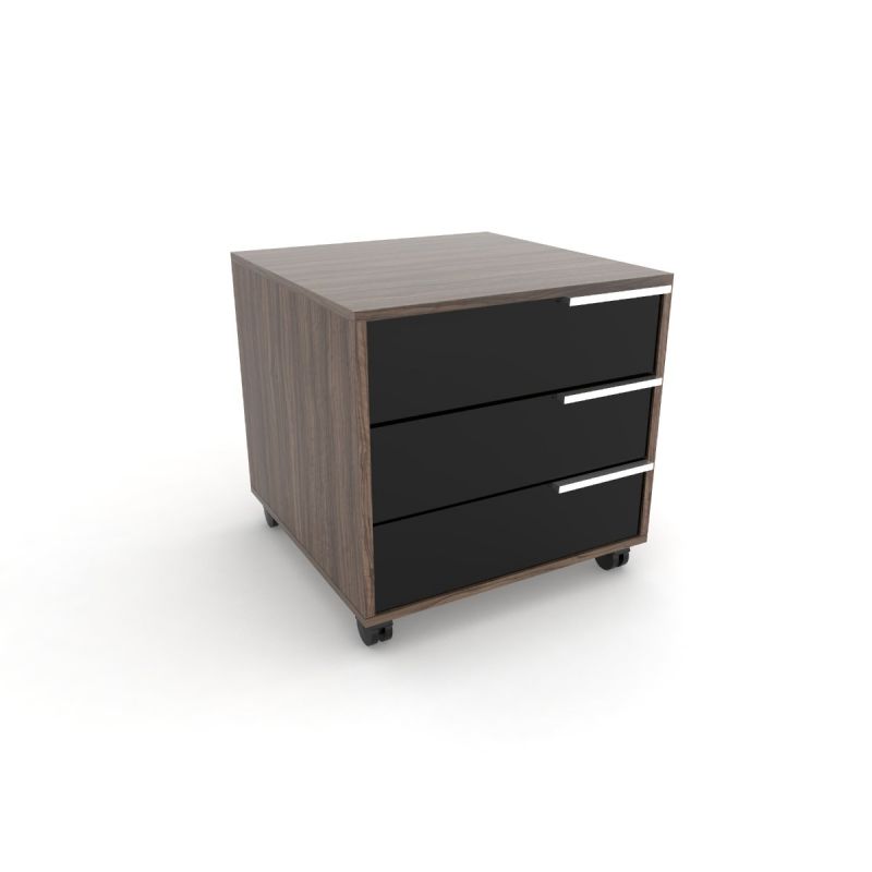 MOBILE PEDESTAL DUO2 C with Drawers in Varnish